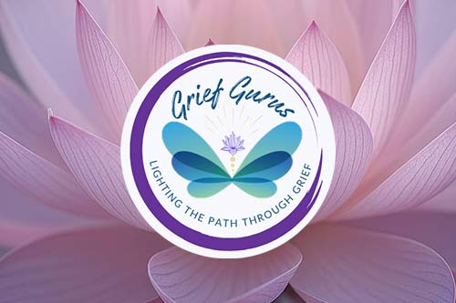 The Grief Gurus, Lighting the Path Through Grief logo.